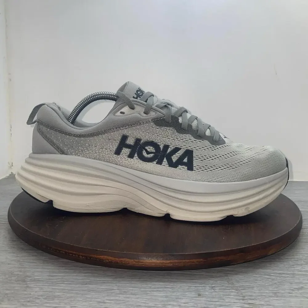 Hoka One One Men's Athletic Shoe in Light Gray and Navy